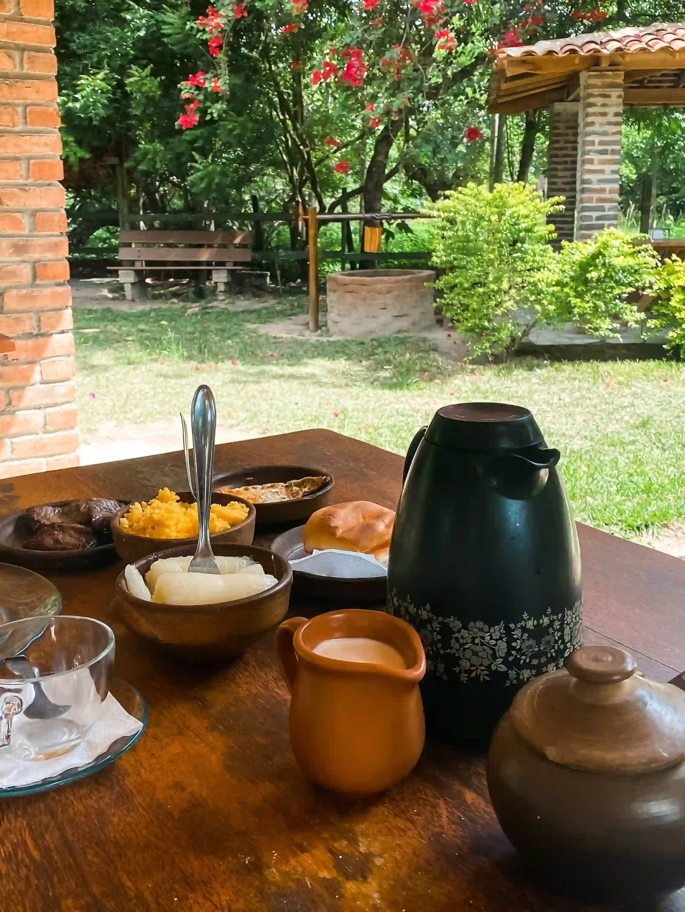 Garden with tea table as center piece